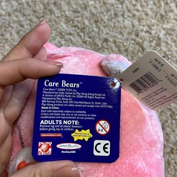 NWT Vtg 2004 Care Bears 12” Cheer Bear Plush Pink Stuffed Animal - Picture 7 of 8